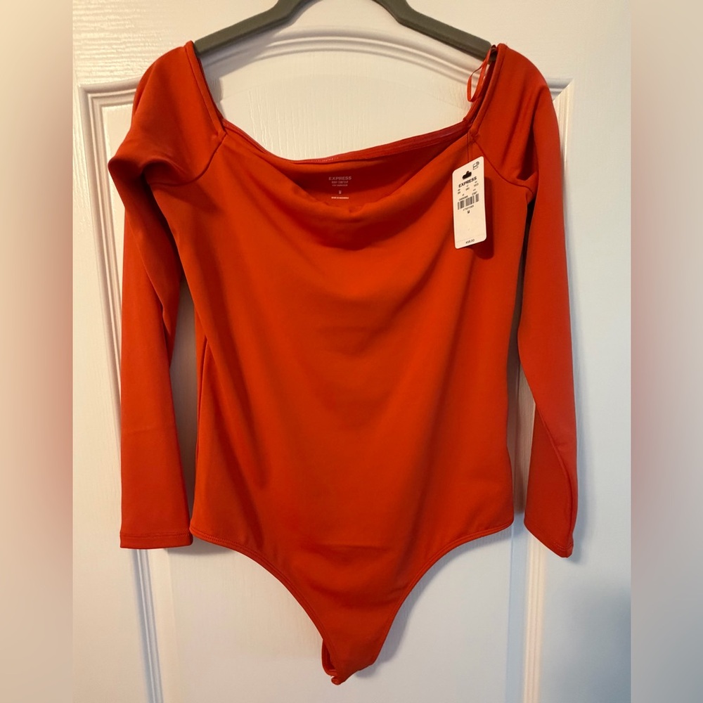 Express Vibrant Red Long Sleeve Top
